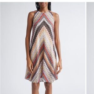Authentic Missoni Metallic Sleeveless A-line Mini Dress 2 US, 38 Italy new $1180